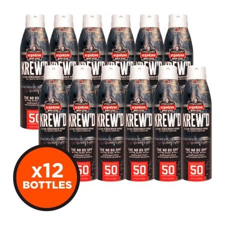 Ergodyne Ergodyne 6353 KREW'D SPF 50 Sunscreen Spray, 5.5oz, 12-Pack 16639